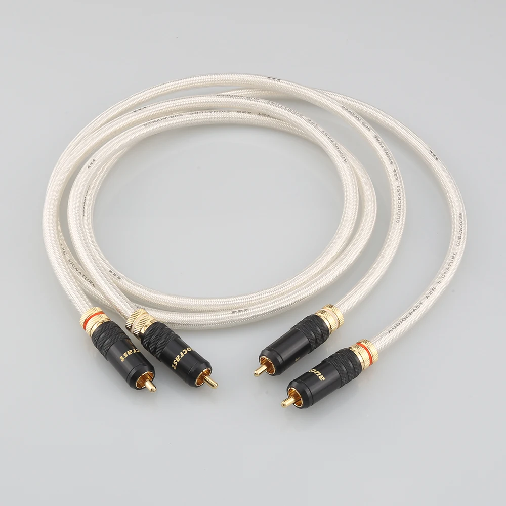 

Hi End A26 Signature Silver-Plated HiFi Audio Interconnect Cable With Gold Plated Connector