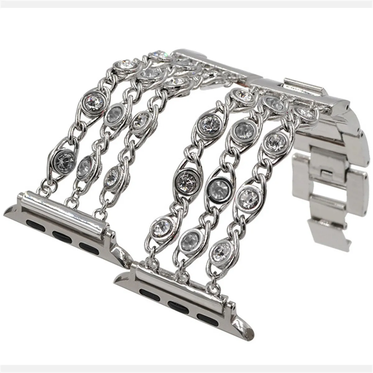 

Suitable for Apple Denim Chain Diamond Metal Strap Apple Watch6 Full Diamond Metal Stainless Steel Strap IWatch