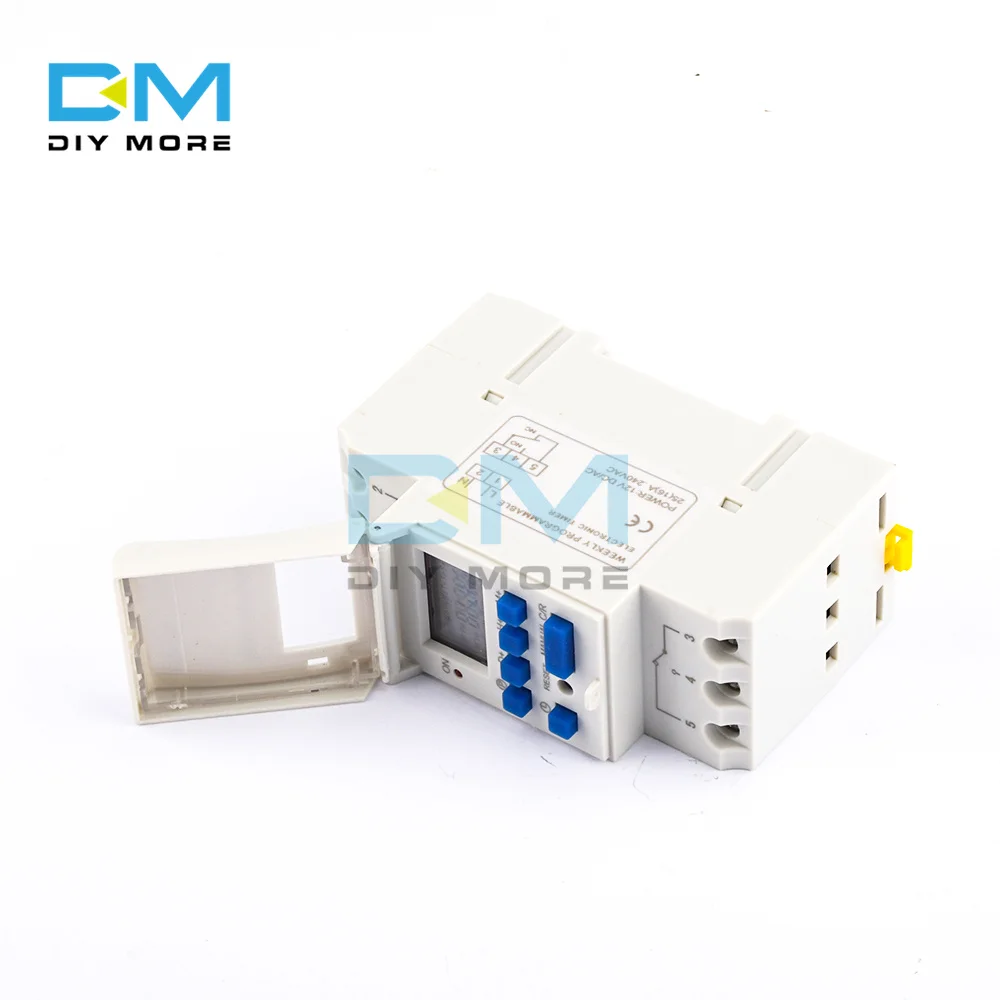 

Electronic Weekly 7 Days Programmable Digital Time Relay Timer Switch Control AC 12V 24V 110V 220V Din Rail Mount