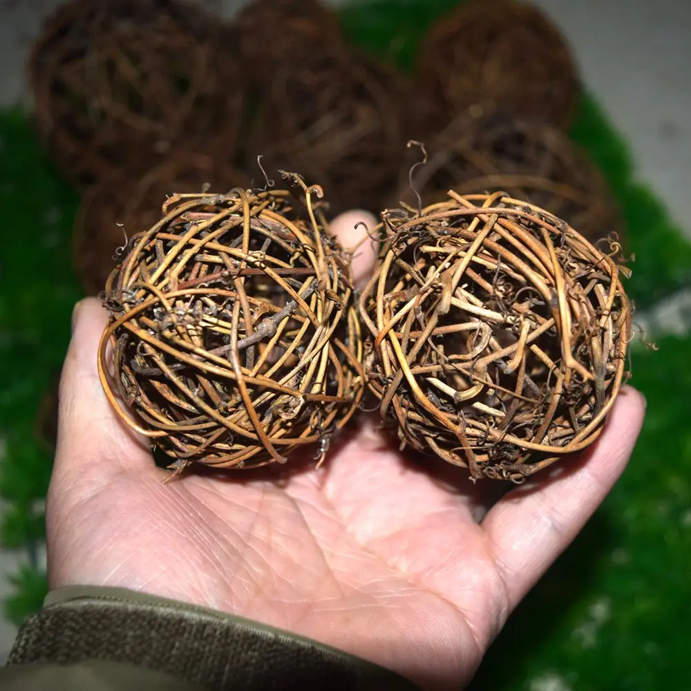 Плетеный шар для украшения дома из ротанга 6 см 12 шт./компл. 014024013|rattan set|rattan