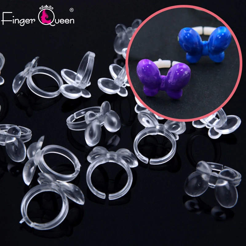 50Pcs Rings Butterfly Color Card False Nail Art Polish Display Practice Acrylic Tips For UV Gel |