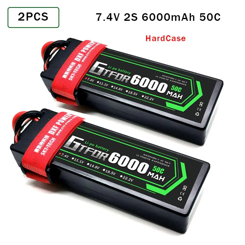GTFDR Lipo аккумулятор 6000 мАч 2S 50C 7 4 В Deans/T XT90 XT60 Plug Hardcase для радиоуправляемого