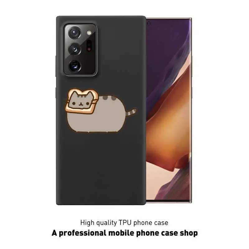 

Pusheen Cute Cartoon Cat Phone Case Black Cover For Samsung S5 6 6Edge 7 8 9 10 10E 10Plus 20 20lite 20Ultra Cases