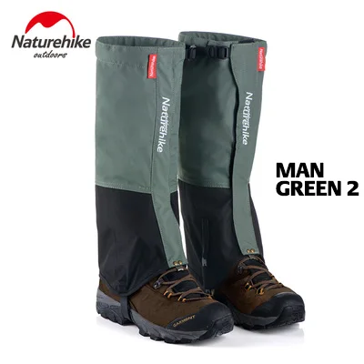 Man green 2 Naturehike водонепроницаемые Зимние гетры для пеших прогулок на открытом воздухе, походные леггинсы для прогулок, мужские и женские гетры, грязевые непромокаемые чехлы для обуви - Цвет: Man green 2