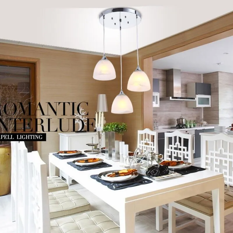 

Modern glass chandelier lamp dining room E27 led bulb Chandeliers living room 3 head modern led lustre Chandeliers lighting
