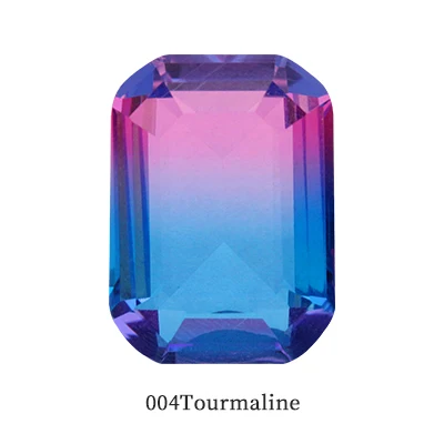 004 Tourmaline Октагон Турмалин цветной горный хрусталь кристалл K9 стекло для изготовления ювелирных изделий точечный кристалл для рукоделия клей на одежду одежды - Цвет: 004 Tourmaline