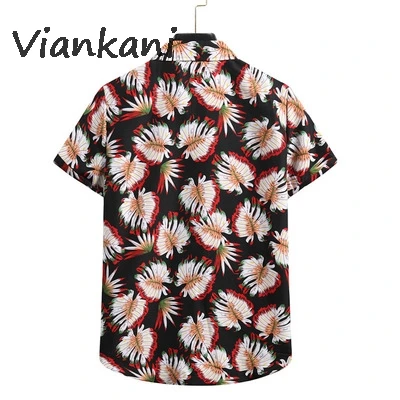 

Men's Shirts 2021 New Arrival Summer Hawaiian Casual Camicias One Button Wild Shirt Vintage Printed Short-sleeve Blouses Tops
