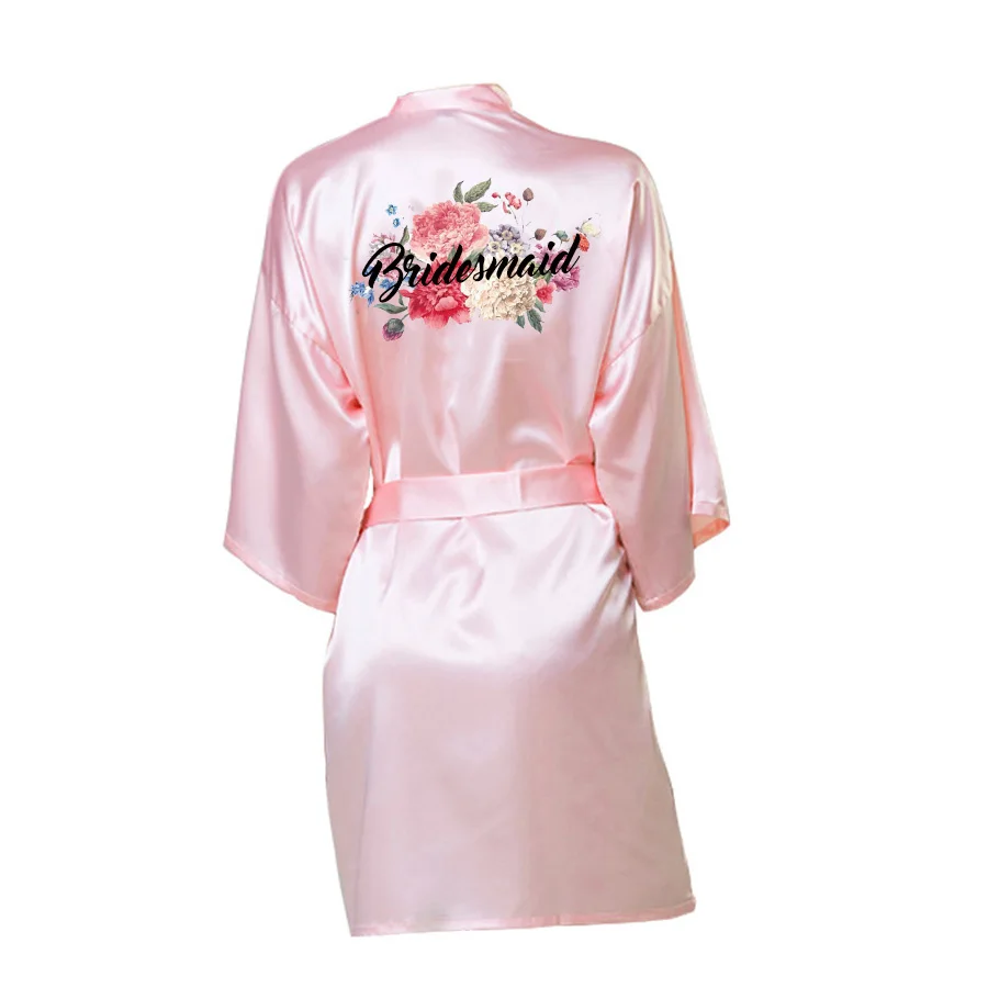 Bridesmaid Robes Wedding Robe Bride to be Team Gifts Flower Print Bridal Proposal Engagement Gift Dressing Gown | Женская одежда