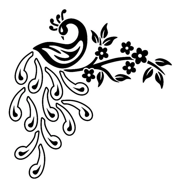 

15*14.5cm Car Stylings Peacock Decal Interesting Fashion Car Sticker Motorcycle SUVs Bumper Car Window Vinyl Decals