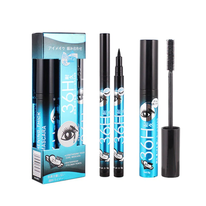 Набор для макияжа глаз 2 в 1 стойкий водостойкий набор подводка Удлиняющая Тушь