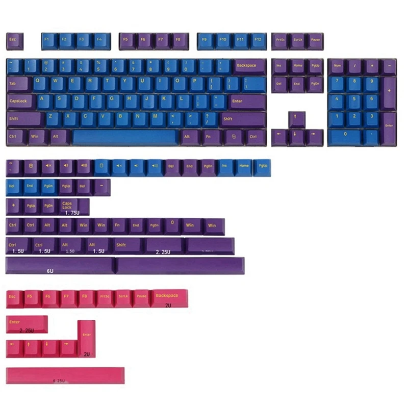 

2 Pcs Suitable for Original High 2-Color Molding Red Samurai Night Running Olivia 2-Color PBT Keycap Purple & Red