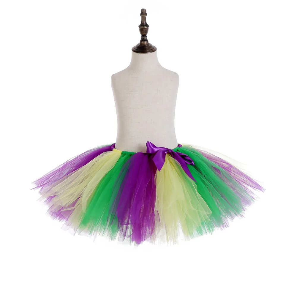 Милая Радужная юбка пачка для девочек пышная из тюля на первый день рождения