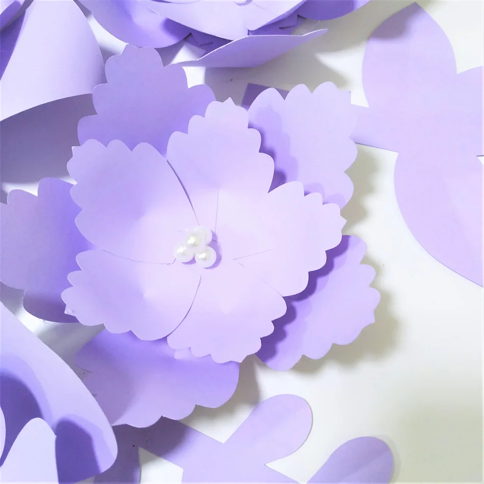 

Handmade Lilac Rose DIY Paper Flowers Lilac Leaves Set For Party Wedding Backdrops Decorations Nursery Wall Deco Video Tutorials