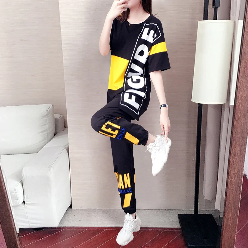 Tracksuit Women 2021 New Suit Female Summer Casual Loose Korean women's fashion short sleeve 2 piece set women |