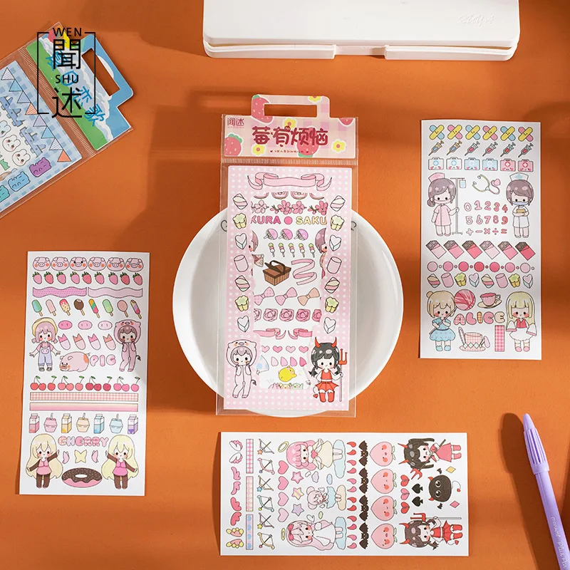

Summer Love Song Cartoon Washi Paper Journal Stickers for Album Life Daily Planner Mobile Phones Water Bottles Sticker