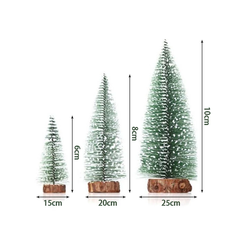 

1PC New Mini Christmas Tree Small Wooden Snow Pine Needle Tree Desktop Ornaments Dollhouse Accessories