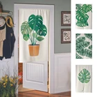 Японская листья монстеры, кухонная Короткая занавеска для спальни, ванной, дверной занавеска, подвесная половина занавески, домашний декор