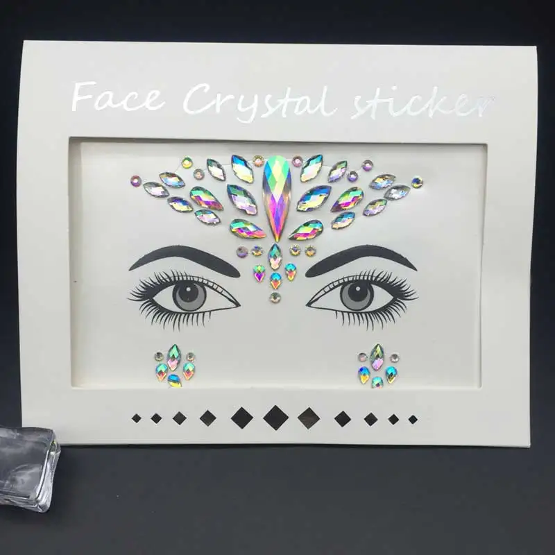 Блестящие клейкие Стразы для лица стеклянные наклейки ювелирные изделия тела