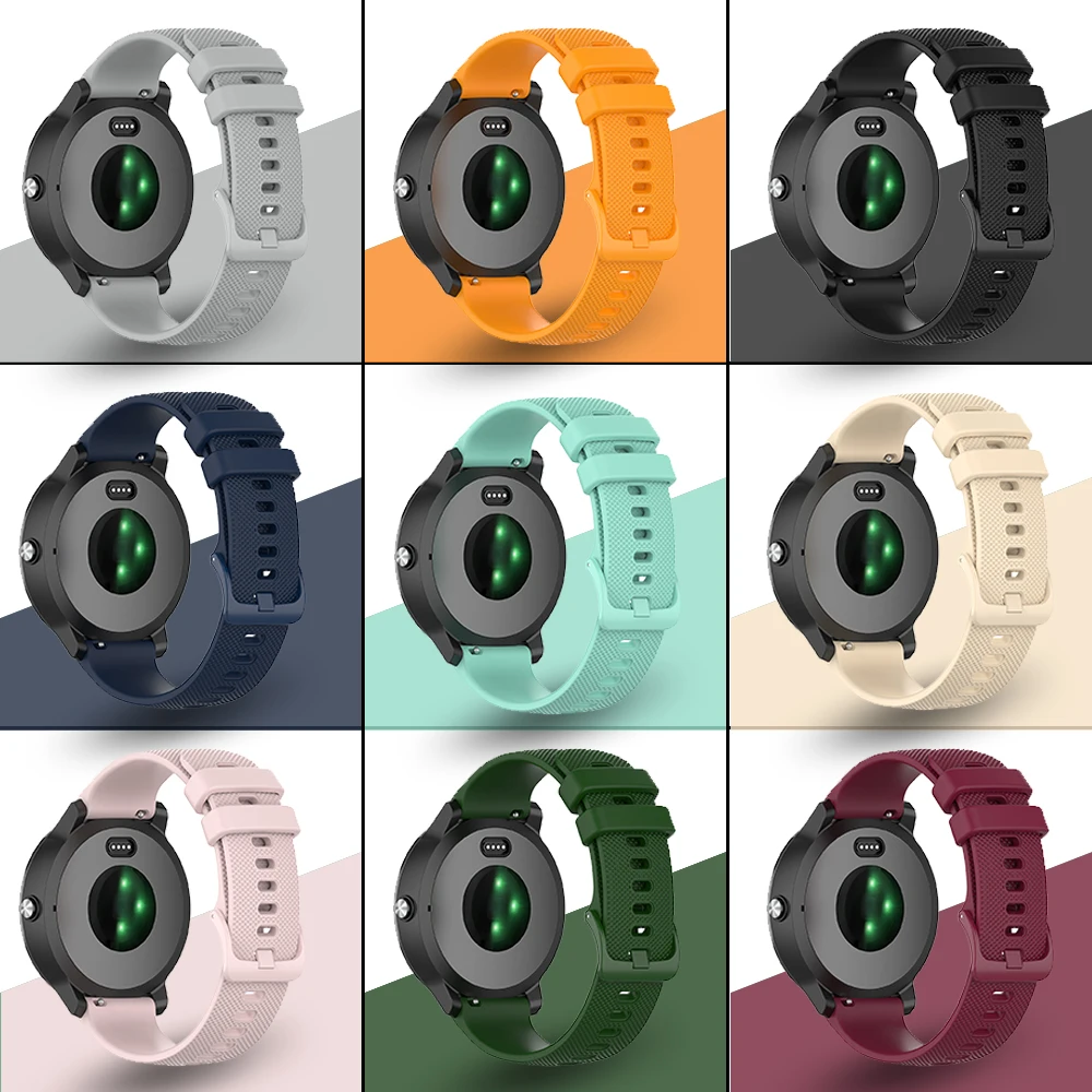 

20MM Wristband for Garmin vivoactive 3 forerunner 245 645 Amazfit GTR GTS watch band replacement silicone strap for active 2