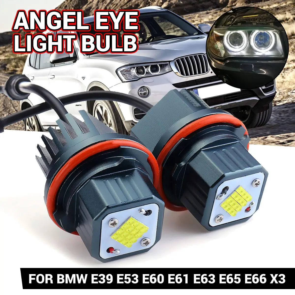 

2Pcs 80W LED Angel Eyes Marker Lights Bulbs Headlight For BMW E39 E53 E60 E61 E63 E65 E66 E87 525i 530i xi 545i X3 M5 X5