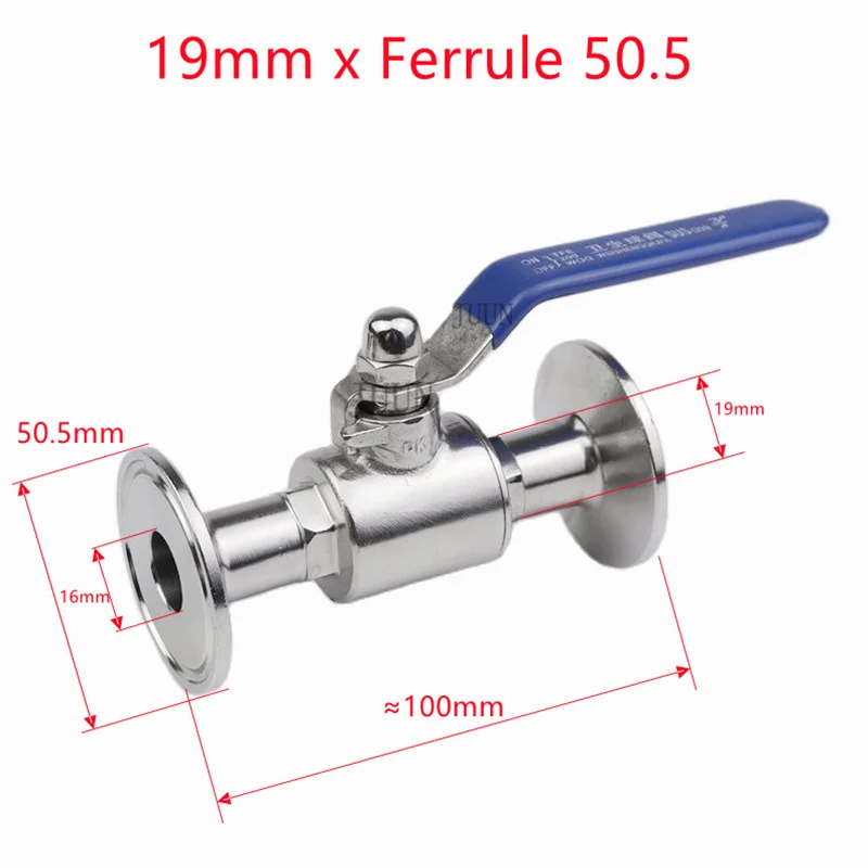 Гигиенический шаровой клапан из нержавеющей стали 1/2 дюйма 1-3/4 1-1/4 1-1/2 2 304 тройной