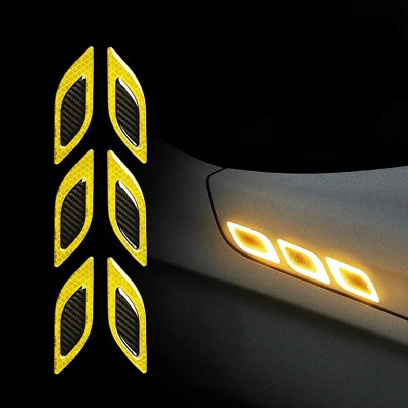 6 шт./компл. Автомобильная наклейка из углеродного волокна автомобильные