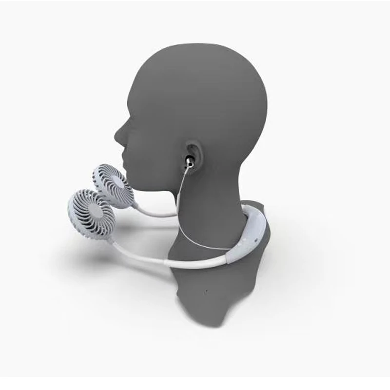 Новый портативный USB Перезаряжаемый двойной шейный вентилятор воздушный
