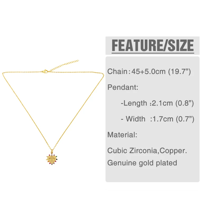 FLOLA разноцветные ожерелья в форме сердца и сглаза для женщин золотая цепочка