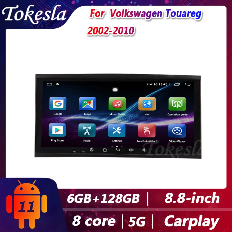 

Tokesla Car Radio For Volkswagen Touareg Android Stereo receiver DVD automotivo Central Multimedia Gps Navigation 5G 2002-2010