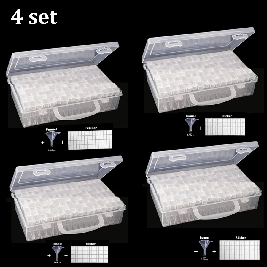 64/28 Grids 5d Diamond Painting Accessories Storage Box Drill Transparent Container | Дом и сад