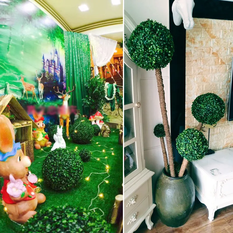 Самшитовые шары с искусственными растениями искусственные для декора