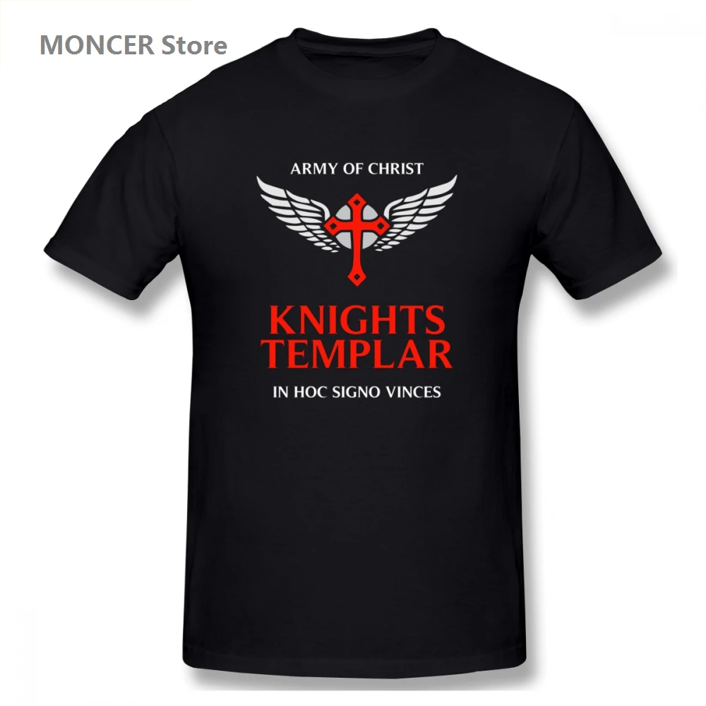 

Knights Templar Motto The Crusader In Hoc Signo Vinces Army Of Christ Men's Basic Short Sleeve T-Shirt Medieval Tshirt