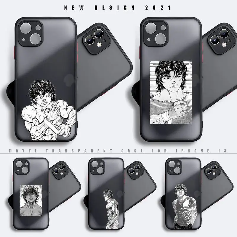 

Baki hanma physique Phone Case for iphone 13 12 XS 11 pro max mini SE 2020 7 8 plus X XR case matte transparent coque funda