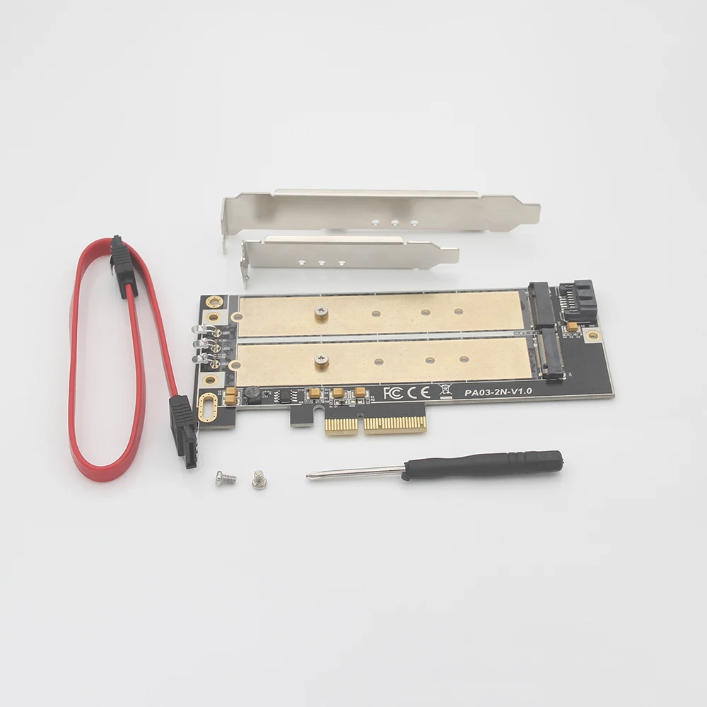 Переходная плата PCIe со светодиодной подсветодиодный кой ключ B к m.2 NGFF M Key M.2 NVME