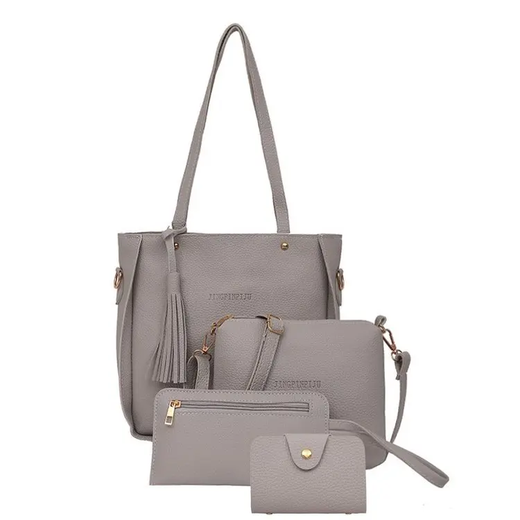 

Four-Piece Korean Style Bucket Tassel Women's Shoulder Bag Crossbody Portable Mobile Phone Coin Purse All-Matching