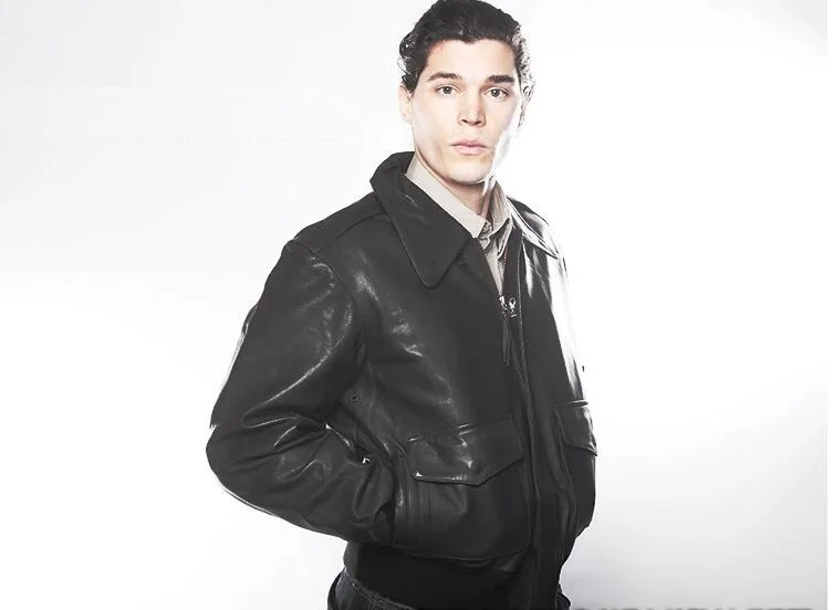 Бесплатная доставка. Модные черные брендовые Новые Классические A-2 кожаные