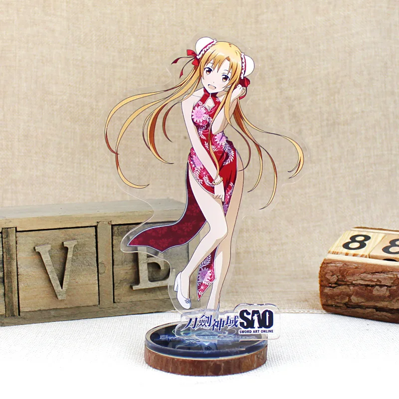 

Anime Sword Art Online Acrylic Stand Model Toys Asuna & Kirito Acrylic Action Stand Figure Decorations Stand Card Toys