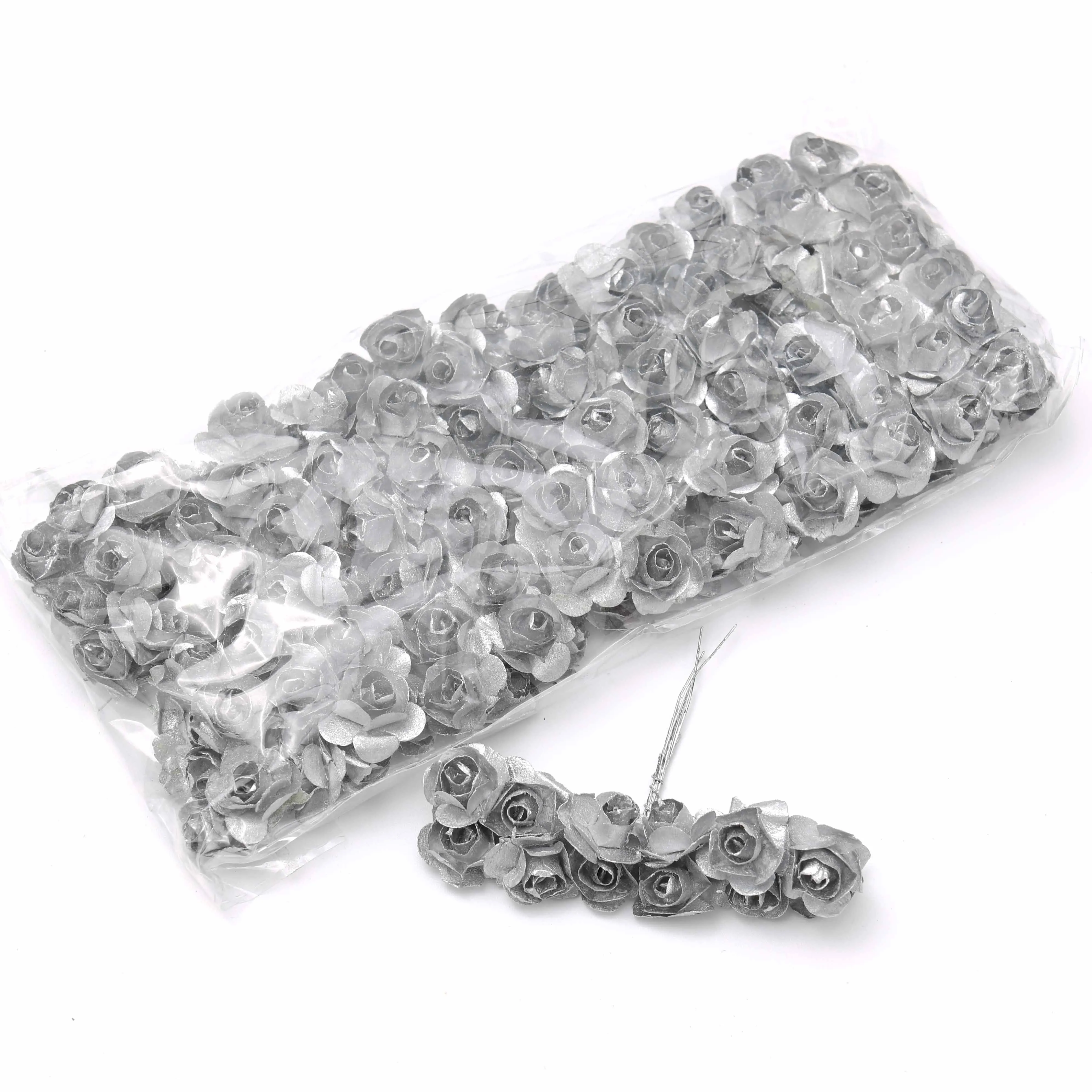 144 шт./1 5 см Мини Искусственные цветы Букет искусственных роз бумажный цветок