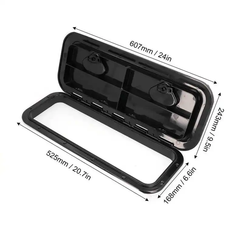 

Deck Access Hatch Inspection Cover Hinged Lid Anti-UV with Lock for Marine Boat 24 x 9.5in