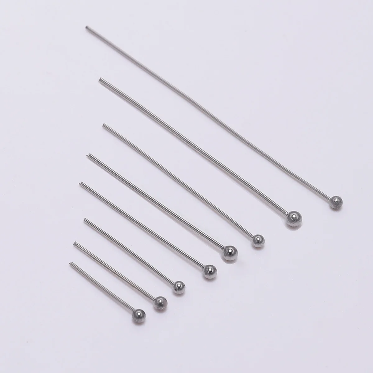 

100pcs 15/20/30/40/50mm Bright Tone Stainless Steel Ball Head Pin For Diy Jewelry Making Headpin Findings Accessories Supplies