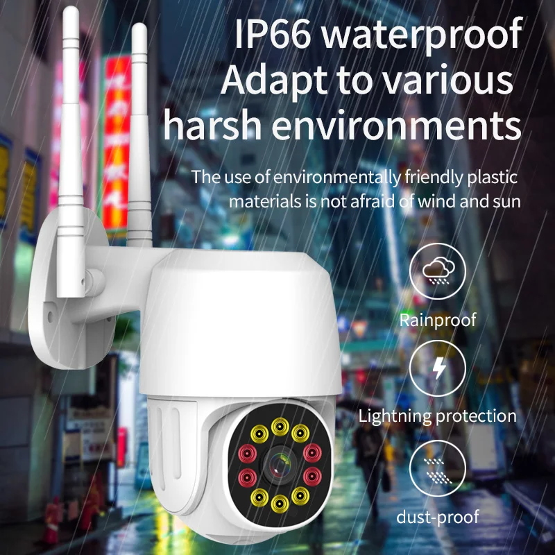 

1080P Wifi Home Security Camera System Wireless Outdoor Nest Camera with 10 Light Remote Monitoring EU Plug