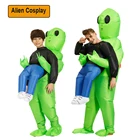 Надувные костюмы для взрослых и детей, Хэллоуин зеленый костюм косплей, аниме, инопланетянин, Рождество, Пурим, вечеринка, Disfraz, подарки на день рождения