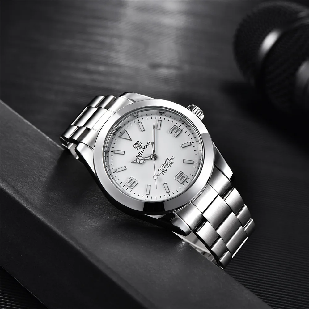 2021 BENYAR DESIGN New Men's Automatic Mechanical Watch Luxury Business Sports Watch 50m Waterproof Watch Relogio Masculino