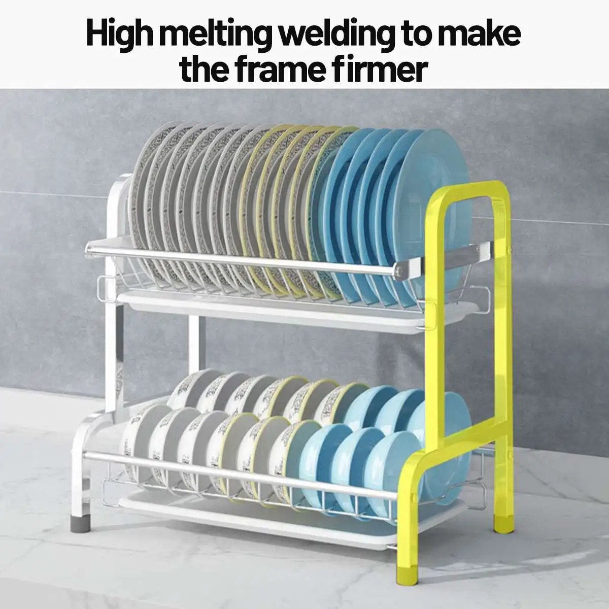 

Dish Racks Holders Stainless Steel Kitchen Organizer Drain Shelf Storage Dish Drying Drain Rack Countertop Organizer for Plate