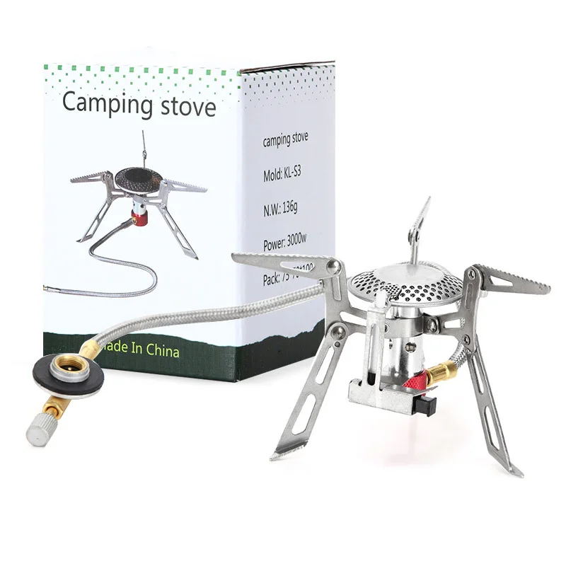 

Portable Outdoor Folding Gas Stove Camping Hiking Picnic Stove Burners 3000W Stainless Steel Material