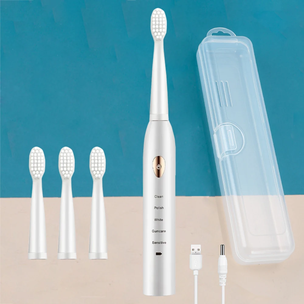 

USB Rechargeable Sonic Electric Toothbrush 41000 Time/Min Ultrasonic Electronic Whitening Teeth Brush 5 Mode with Travel Box