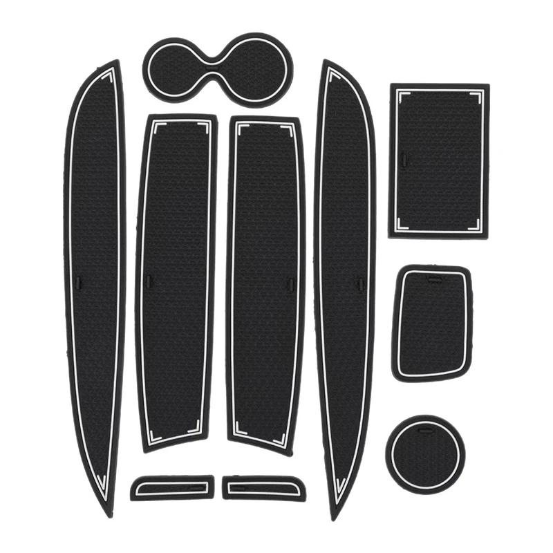 

10Pcs Door Groove Mat for Renault Clio 4 Interior Decoration Anti-Slip Gate Slot Cup Pad Car Styling