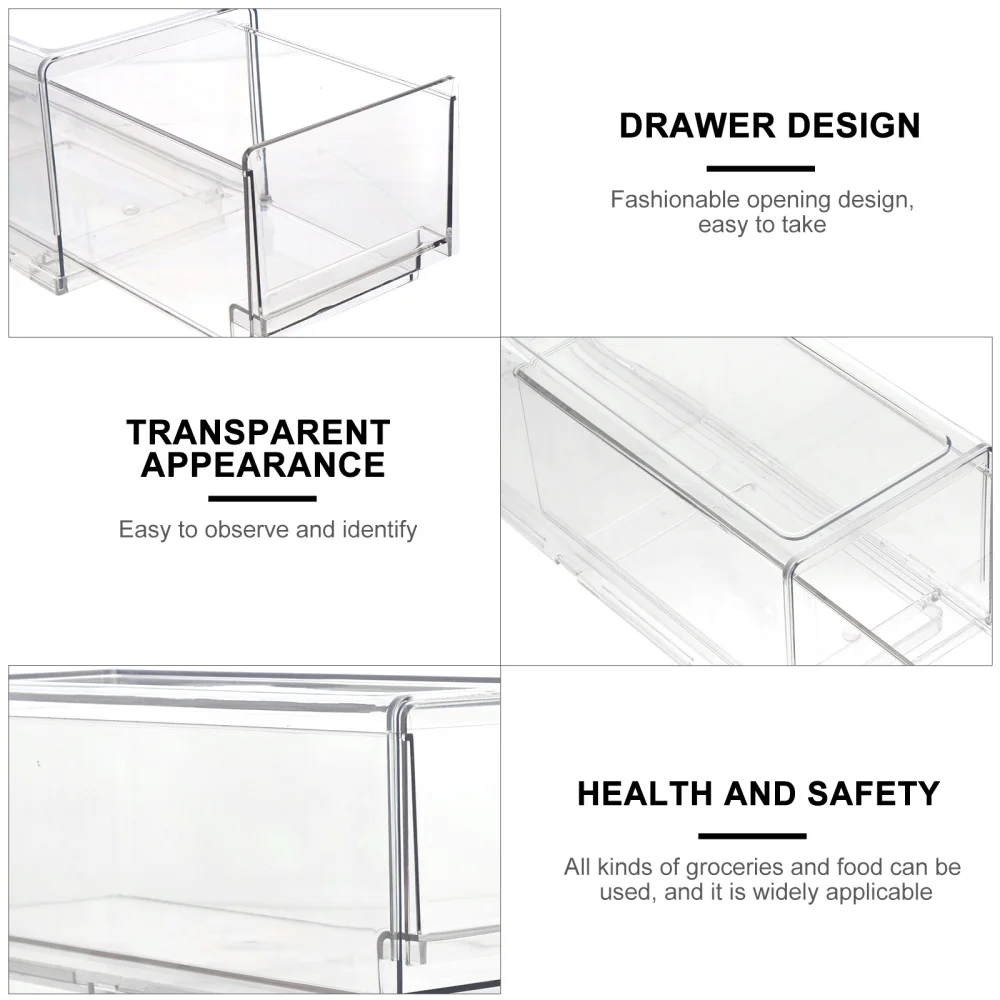 

1Pc Fridge Organizer Bin Transparent Refrigerator Organizer Food Container