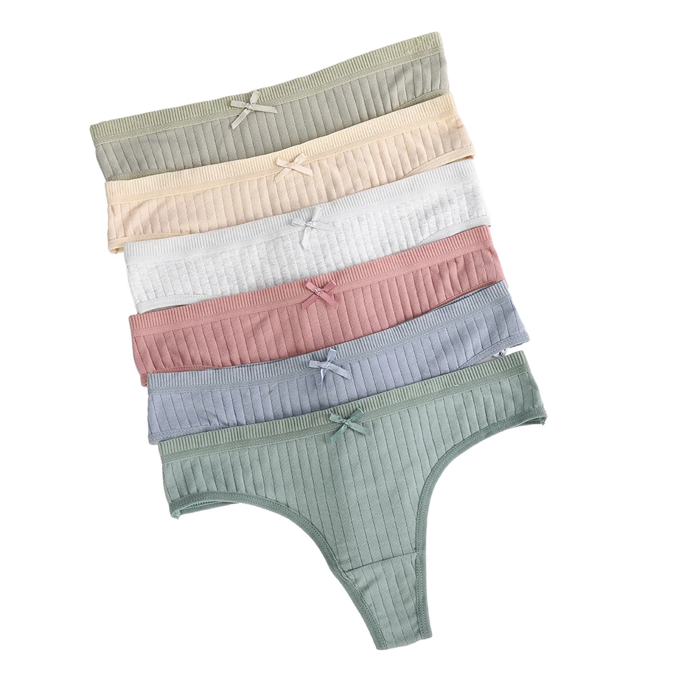 

BIONEK Women's Cotton G-String Thong Sexy Panties for Women String Briefs Underwear Intimate Lingerie Ladies T-back Low-Rise 3pc