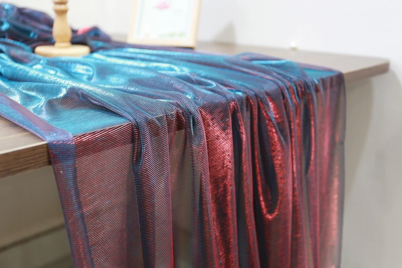 Градиентная двойная сетчатая ткань изменяющая цвет лазерная текстура